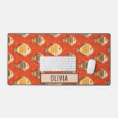 Cute Tropische Vis Patroon Bureaumat (Keyboard & Muis)