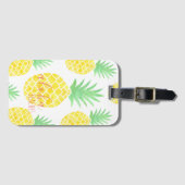 Cute Tropische Waterverf Ananas Aloha Beaches Bagagelabel (Voorkant (horizontaal))