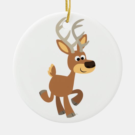 Cute Trotting Cartoon Deer Ornament (Voorkant)