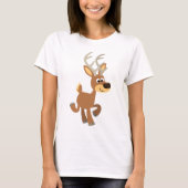 Cute Trotting Cartoon Deer Women T-Shirt (Voorkant)