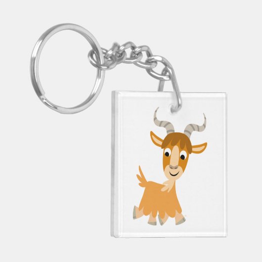Cute Trotting Cartoon Goat AcrylSleutelhanger Sleutelhanger (Voorkant Links)