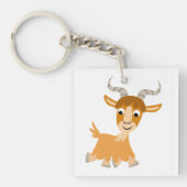 Cute Trotting Cartoon Goat AcrylSleutelhanger Sleutelhanger (Voorkant)