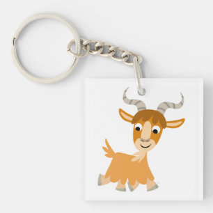 Cute Trotting Cartoon Goat AcrylSleutelhanger Sleutelhanger