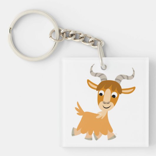 Cute Trotting Cartoon Goat AcrylSleutelhanger Sleutelhanger (Voorkant)