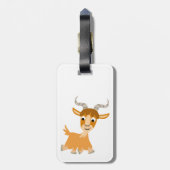 Cute Trotting Cartoon Goat Bagagelabel (Achterkant verticaal)