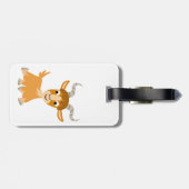 Cute Trotting Cartoon Goat Bagagelabel (Achterkant horizontaal)