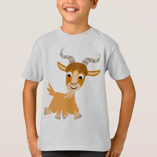 Cute Trotting Cartoon Goat Children T-Shirt (Voorkant)