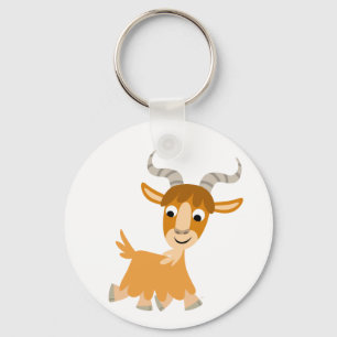 Cute Trotting Cartoon Goat Sleutelhanger