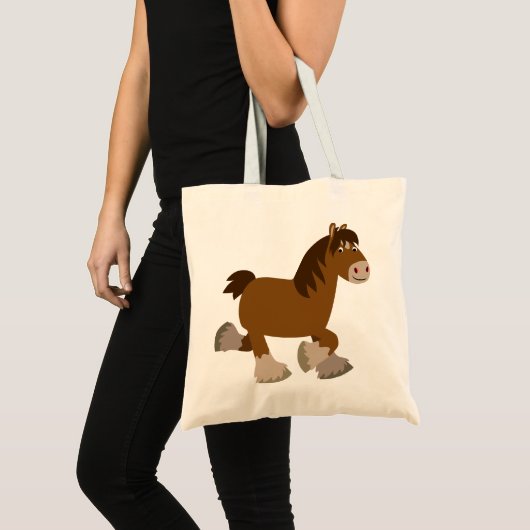 Cute Trotting Cartoon Shire Horse Bag Tote Bag (Voorkant (product))