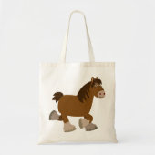 Cute Trotting Cartoon Shire Horse Bag Tote Bag (Voorkant)