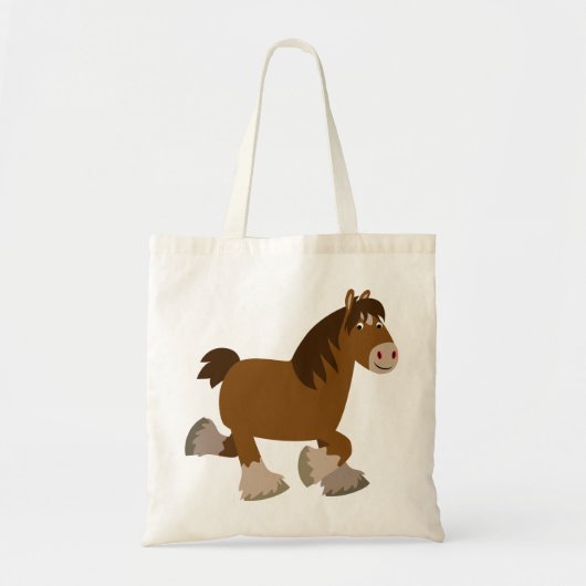 Cute Trotting Cartoon Shire Horse Bag Tote Bag (Voorkant)