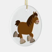Cute Trotting Cartoon Shire Horse Ornament (Rechts)