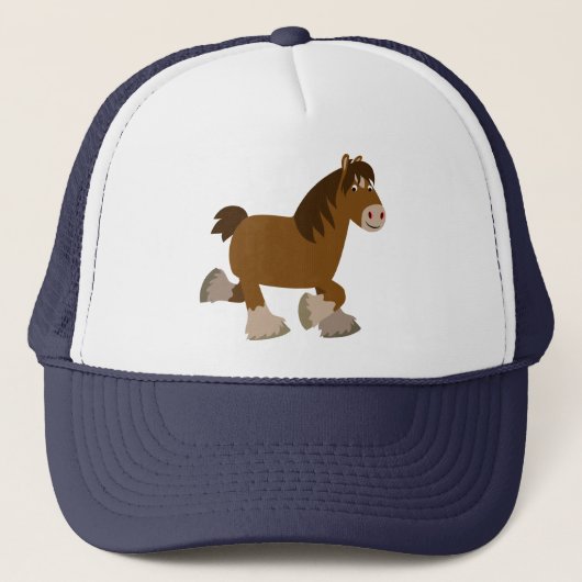 Cute Trotting Cartoon Shire Horse Pet (Voorkant)