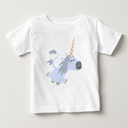 Cute Trotting Cartoon Unicorn Baby T-Shirt (Voorkant)