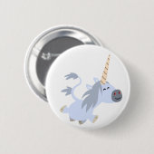 Cute Trotting Cartoon Unicorn Button Badge (Voorkant /achterkant)