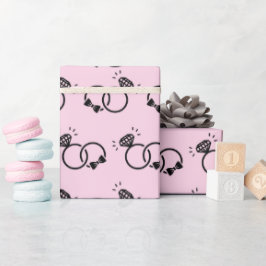 Cute Trouwringen Zoete Licht Roze Naadloos Cadeaupapier