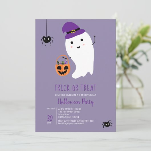Cute-truc behandelt kinder spooksweets Halloween p Kaart (Staand voorkant)