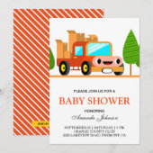 Cute Truck Baby shower Invitation Kaart (Voorkant / Achterkant)
