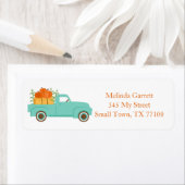 Cute Truck Pumpkins Country Herfst Custom Address Etiket (Insitu)