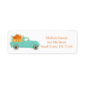 Cute Truck Pumpkins Country Herfst Custom Address Etiket (Voorkant)