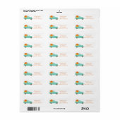 Cute Truck Pumpkins Country Herfst Custom Address Etiket (Full Sheet)