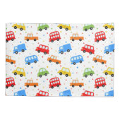 Cute Trucks Cars Buses Vehicles Bedding Boy Kussensloop (Achterkant)