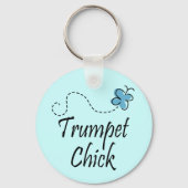 Cute Trumpet Chick Music Sleutelhanger (Voorkant)
