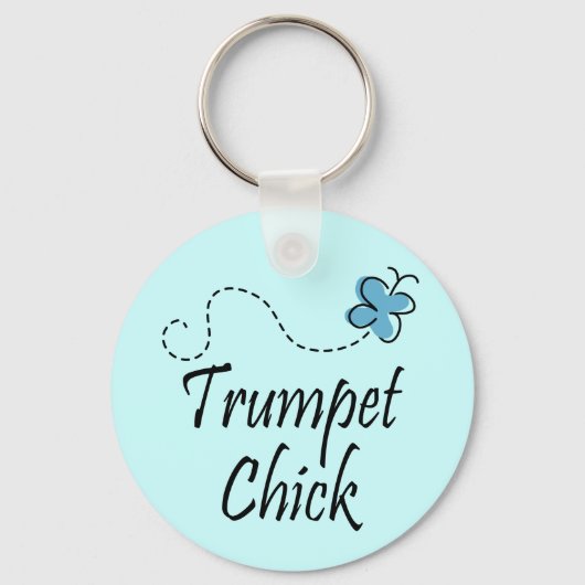 Cute Trumpet Chick Music Sleutelhanger (Voorkant)