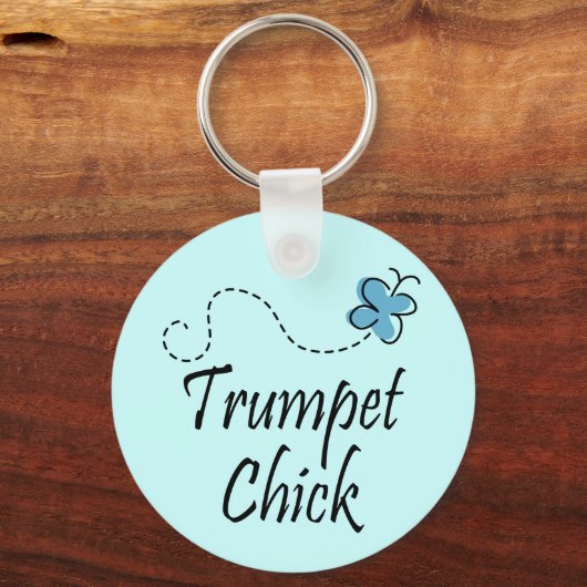 Cute Trumpet Chick Music Sleutelhanger (Voorkant)