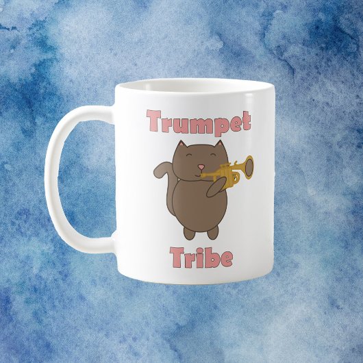 Cute Trumpet Tribe Cat Illustration Music Lover Koffiemok