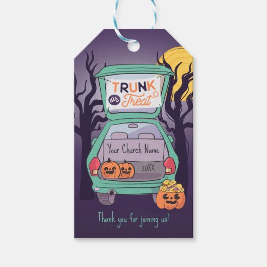 Cute Trunk of Treat Custom Halloween Cft Label Cadeaulabel (Voorkant)
