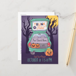 Cute Trunk of Treat Custom Halloween Invitation Briefkaart