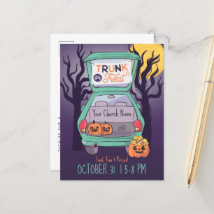 Cute Trunk of Treat Custom Halloween Invitation Briefkaart