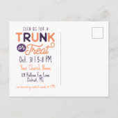 Cute Trunk of Treat Custom Halloween Invitation Briefkaart (Achterkant)