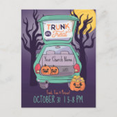 Cute Trunk of Treat Custom Halloween Invitation Briefkaart (Voorkant)