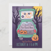 Cute Trunk of Treat Custom Halloween Invitation Kaart (Voorkant)