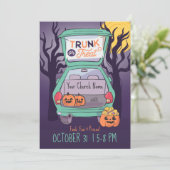 Cute Trunk of Treat Custom Halloween Invitation Kaart (Staand voorkant)