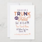 Cute Trunk of Treat Custom Halloween Invitation Kaart (Achterkant)