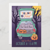 Cute Trunk of Treat Custom Halloween Invitation Kaart (Voorkant / Achterkant)