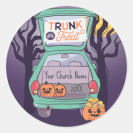 Cute Trunk of Treat Custom Halloween Sticker