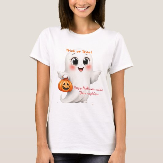 Cute tshirt happy Halloween with adjustable text  (Voorkant)