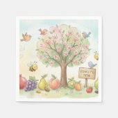 Cute Tu Bishvat Watercolor Blooming Tree Servet (Voorkant)