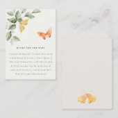 Cute tuden fauna Butterfly Books for Baby shower Informatiekaartje (Voorkant / Achterkant)