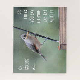 Cute Tufted Titmouse on Feeder Legpuzzel