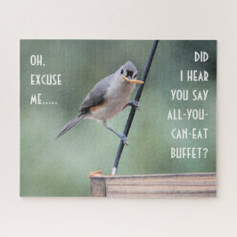 Cute Tufted Titmouse on Feeder Legpuzzel