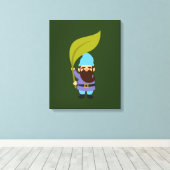 Cute tuingnomen leuk canvas afdruk (Insitu (Houten vloer))