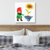 Cute tuingnomen leuk canvas afdruk (Insitu (Slaapkamer))