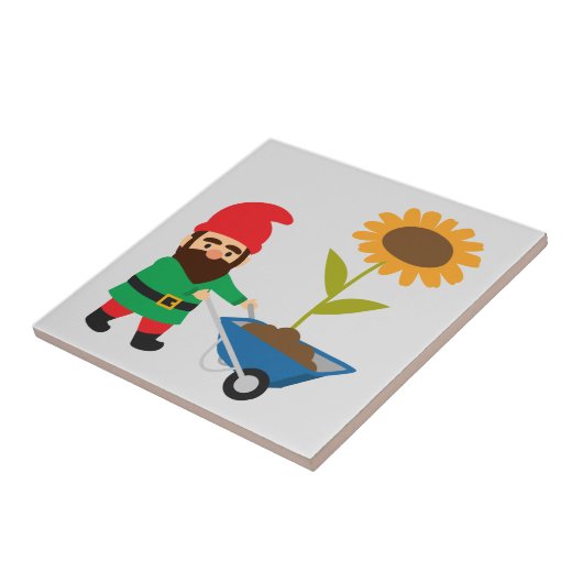 Cute tuingnomen leuk tegeltje (Zijkant)