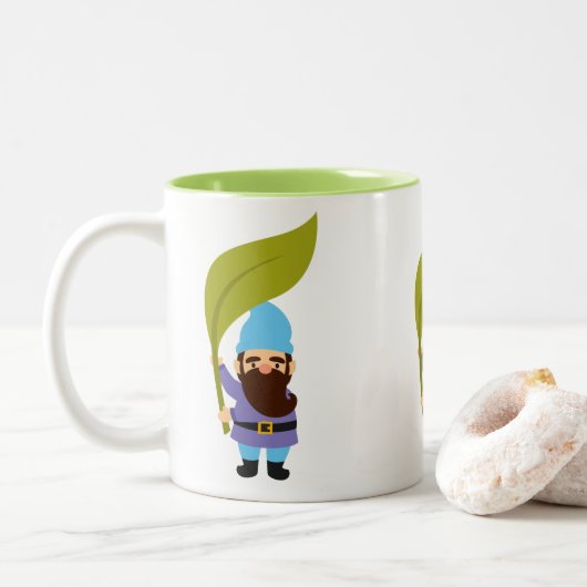 Cute tuingnomen leuk tweekleurige koffiemok (Met donut)
