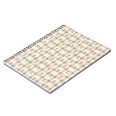 Cute Tulip Checkered Pattern | Pastel Floral Notitieboek (Linkerzijde)